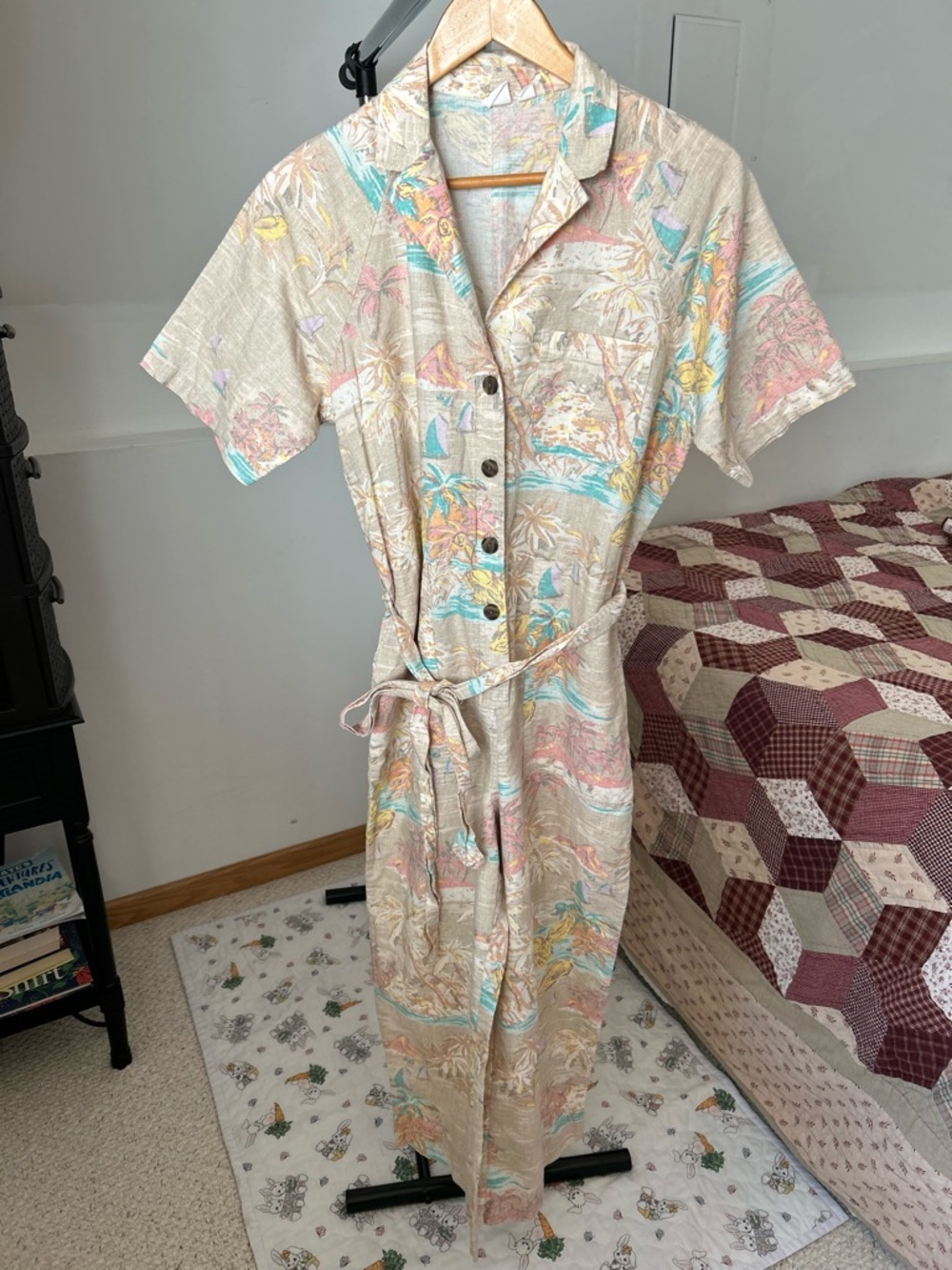 Gap Belted Utility Jumpsuit Linen Tropical 8
